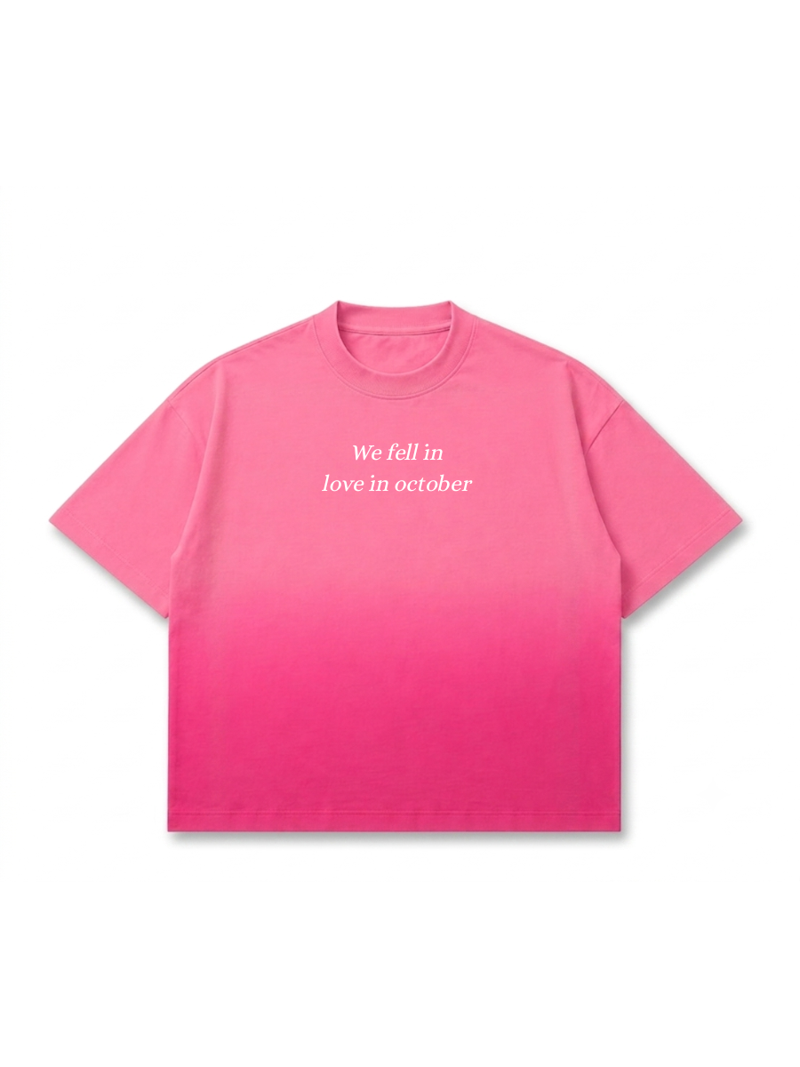 Sunfade Ombre Wash Boxy Fit T-shirt - Pink Coldwrld