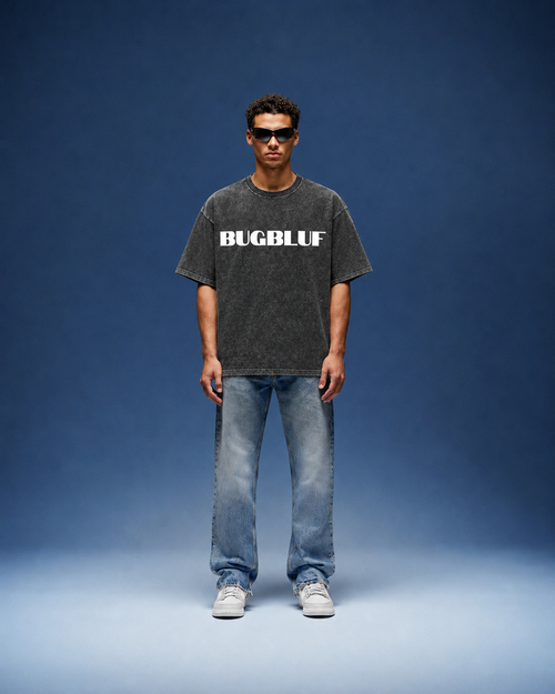 ACID WASH OVERSIZE GRAPHIC TEE BUGBLUF