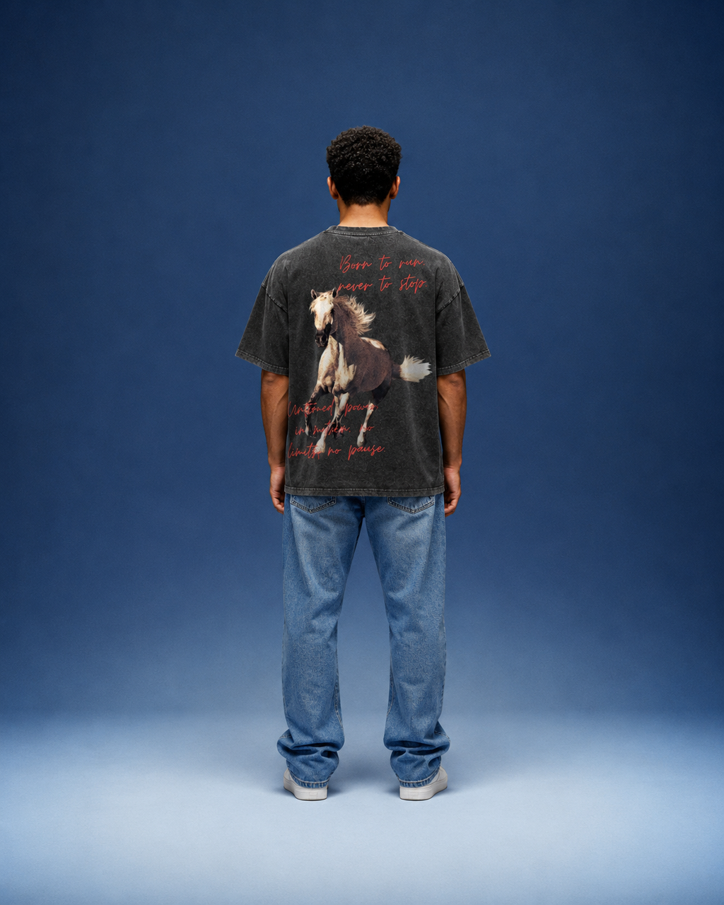 ACID WASH OVERSIZE GRAPHIC TEE BUGBLUF