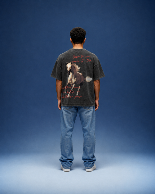 ACID WASH OVERSIZE GRAPHIC TEE BUGBLUF