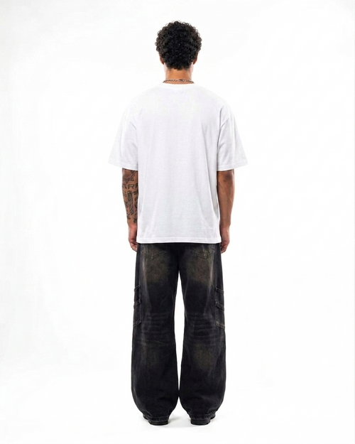 White Oversized Tee — BUGBLUF Basic