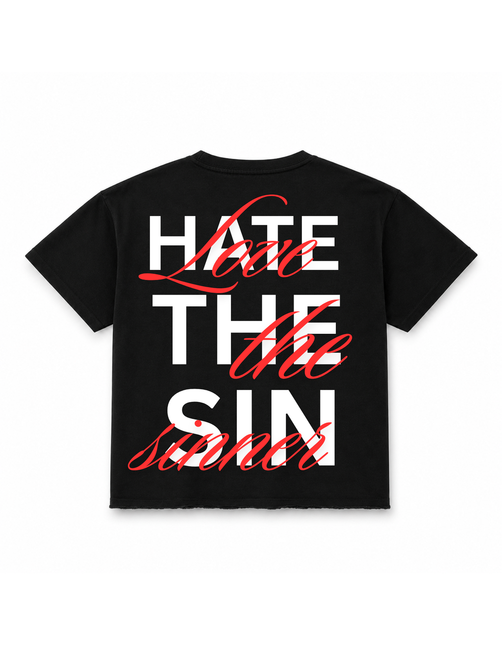 Hate The Sin Oversized Boxy Tee – Black BUGBLUF